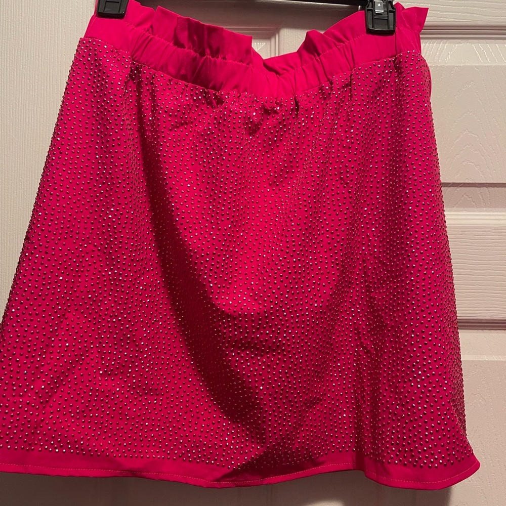Queen of Sparkles Hot Pink Rhinestone Active Skort
